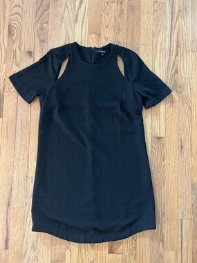 Olivaceous Black Mini Dress with Cutout Shoulders